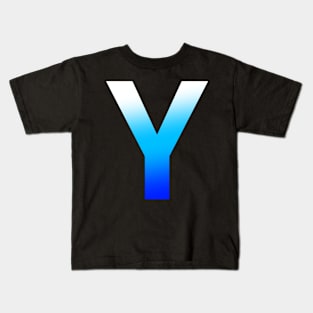 Blue Letter Y Kids T-Shirt